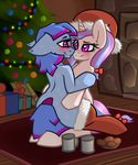  2014 christmas cute duo earth_pony equine eye_contact fan_character female feral holidays horn horse mammal my_little_pony pony slavedemorto unicorn 