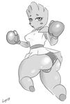  blush breasts bulge clothed clothing dickgirl dress greyscale half-closed_eyes hitmonchan intersex lyndoi227 monochrome nintendo nipple_bulge plain_background pok&eacute;mon sketch solo video_games white_background 