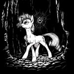  black_and_white cave cutie_mark darkness equine female friendship_is_magic hair hi_res horn madhotaru magic mammal monochrome my_little_pony rarity_(mlp) solo unicorn 