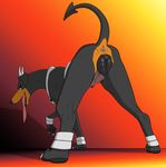  animal_genitalia anus canine canine_pussy dog female feral houndoom in_heat long_tongue low-angle_shot mammal nintendo pok&eacute;mon pose presenting pussy raised_tail solo teats tongue tongue_out video_games wildwulf 