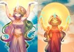  5_fingers anthro bakki clothed clothing day detailed_background duo equestria_girls equine female friendship_is_magic horn magic mammal my_little_pony outside princess_celestia_(mlp) sky standing sun sunset_shimmer_(eg) unicorn 