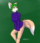  anthro bottomless breasts canine clothed clothing fallenfolf female fox half-dressed mammal solo sweater trip 