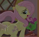  2014 all_fours animal_genitalia bestiality butt cum cum_inside cutie_mark duo equine erection female feral fluttershy_(mlp) friendship_is_magic fur green_eyes hair hooves human human_on_feral interspecies long_hair male mammal my_little_pony nude open_mouth penetration penis pink_hair pussy pussy_juice sex shutterflyeqd straight vaginal vaginal_penetration wings yellow_fur 