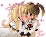  bad_id bad_pixiv_id blonde_hair brown_hair fate_testarossa hina_sasaki lyrical_nanoha mahou_shoujo_lyrical_nanoha multiple_girls purple_eyes school_uniform seishou_elementary_school_uniform takamachi_nanoha twintails 