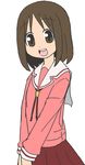  azumanga_daiou brown_eyes brown_hair kasuga_ayumu nemuro_nao school_uniform short_hair solo 