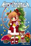  bad_id bad_pixiv_id brown_hair christmas green_eyes hat heterochromia hina_sasaki lyrical_nanoha mahou_shoujo_lyrical_nanoha_strikers red_eyes solo vivio 