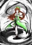  bad_id bad_pixiv_id brown_eyes brown_hair hat highres hong_meiling long_hair milksea solo touhou yin_yang 