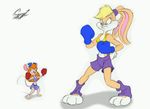  angry boxing chip_&#039;n_dale_rescue_rangers clothing disney female fight gadget_hackwrench gloves lagomorph legwear lola_bunny looney_tunes mammal mouse rabbit rescue_rangers rodent shorts space_jam szmarton toeless_socks warner_brothers 