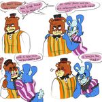  animatronic anthro bear blush duo five_nights_at_freddy&#039;s five_nights_at_freddy&#039;s_2 flirting freddy_(fnaf) lagomorph machine male mammal mechanical rabbit robot toy_bonnie_(fnaf) 