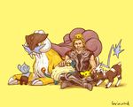  ambiguous_gender blitzle deity disney feral feriowind group male mareep marvel nintendo pichu pok&eacute;mon raikou shinx size_difference thor video_games 