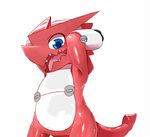  arms_behind_head bandai colored digimon furukara looking_at_viewer looking_down low-angle_shot male mechanical open_mouth plain_background shiny shoutmon solo standing white_background 