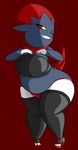  anthro breasts chubby clothing female high_heels legwear mcnasty nintendo pok&eacute;mon rubber solo thick_thighs thong video_games weavile 