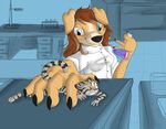  ambiguous_gender anthro canine cat dog feline felisrandomis female lab macro mammal micro microfauna roughcollie scientist sofia_fluttertail 