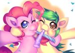  2014 bakki duo earth_pony equine fan_character female feral friendship_is_magic horse mammal my_little_pony one_eye_closed pinkie_pie_(mlp) pony 