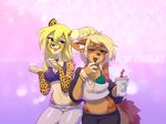  anthro breasts clothed clothing duo female fur hair midriff navel waitress_(artist) 