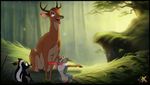  anatomically_correct anatomically_correct_penis balls bambi bambi_(film) being_watched cervine cervine_penis cum cumshot deer disney duo erection feral feral_on_feral flower_(character) gay half-closed_eyes klaus_doberman lagomorph looking_pleasured looking_up male mammal on_haunches oral orgasm orgasm_face outside penis rabbit sex sitting size_difference skunk thumper 
