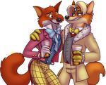  anthro bow_tie canine clothing dapper disney duo fox fur male mammal pants robin_hood robin_hood_(disney) standing straitfox suit zeta 