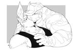  anaconda anthro biceps clothing duo flip_(kokuhane) fur gay hat kissing kokuhane lagomorph male mammal muscles pecs rabbit shirt tank_top troy_(kokuhane) 