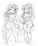  2014 anthro anthrofied areola black_and_white boots christmas cleavage clothed clothing costume danmakuman duo equine female friendship_is_magic hair hat high_heels holidays horn mammal monochrome my_little_pony nipples pencil_(artwork) rarity_(mlp) santa_hat sketch standing thigh_boots traditional_media_(artwork) twilight_sparkle_(mlp) unicorn winged_unicorn wings winter_hat 