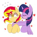  &lt;3 2014 couple duo equestria_girls equine eyes_closed female friendship_is_magic hair horn licking mammal marenlicious multicolored_hair my_little_pony plain_background purple_hair sunset_shimmer_(eg) sweat tongue tongue_out twilight_sparkle_(mlp) unicorn white_background winged_unicorn wings 
