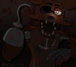 animatronic anthro blood five_nights_at_freddy&#039;s foxy_(fnaf) glowing looking_at_viewer machine male mechanical open_mouth robot robotic solo teeth 