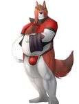  anthro bar belly blue_eyes bow_tie bulge canine chub clothed clothing fur galvinwolf hair jockstrap looking_at_viewer luxordtimet male mammal necktie overweight plain_background skimpy smile solo standing suit thong timet underwear waiter white_background wolf 