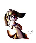  alpha_channel anthro brown_fur canine collar collar_tag cub dog female fur heidi_the_beagle littlest_pet_shop mammal navel plain_background purple_eyes shy solo sweetness_tune transparent_background young 
