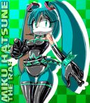  blue_eyes blue_hair english_text female gblastman gloves hair hatsune_miku lagomorph legwear mammal necktie rabbit rubber sega solo sonic_(series) text thigh_highs vocaloid 