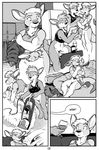  a&amp;h_club adrian_gray anthro bottomless canine clothed clothing comic cub female half-dressed hildegard kangaroo mammal marsupial monochrome rick_griffin wolf young 