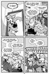  a&amp;h_club adrian_gray anthro bottomless canine clothed clothing comic cub female half-dressed hildegard kangaroo mammal marsupial monochrome olivia rick_griffin thylacine wolf young 