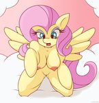  2014 anthro breasts equine female fluttershy_(mlp) friendship_is_magic fur group group_sex hair kneeling long_hair maishida mammal my_little_pony nude open_mouth pegasus pink_hair pussy sex threesome wings yellow_fur 