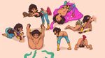  34no404 anal anus ass barefoot black_hair blue_archer dark_skin double_penetration feet hands_on_feet simple_background soles spread_legs tan tentacle tid toes towerfall 