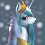  crown crying equine female friendship_is_magic gylin hair horn long_hair looking_at_viewer mammal multicolored_hair my_little_pony princess_celestia_(mlp) sad solo tears winged_unicorn wings 