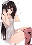  animal_print black_hair blue_eyes cat_print drying drying_hair long_hair naked_towel netarou simple_background solo towel white_background yahari_ore_no_seishun_lovecome_wa_machigatteiru. yukinoshita_yukino 