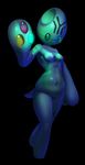  2015 animated anthro areola black_background breasts butt elgyem elpatrixf female green_eyes humanoid looking_at_viewer luminescence navel nintendo nipples nude plain_background pok&eacute;mon pok&eacute;morph pussy solo standing video_games 