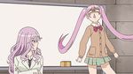  2girls animated animated_gif blood blood_on_face kasugano_urara_(sabagebu!) long_hair multiple_girls ootori_miou pink_hair purple_hair sabagebu! school_uniform twintails 