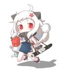  :3 ahoge alternate_costume cosplay food hair_ornament horns innertube kantai_collection long_hair looking_at_viewer makizushi mittens northern_ocean_hime pale_skin red_eyes ro-500_(kantai_collection) ro-500_(kantai_collection)_(cosplay) school_swimsuit shinkaisei-kan short_eyebrows solo sushi sweatdrop swimsuit white_hair yaosera 