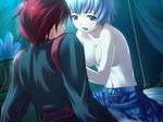  1boy 1girl akashima_ayumu breasts censored game_cg indoors okitsu_ai pussy sex tenkuu_no_yumina 