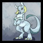  2015 abstract_background anthro anthrofied bedroom_eyes big_breasts breasts chubby claws curved_horns digitigrade female horn looking_at_viewer siroc solo star_wars tauntaun wide_hips 