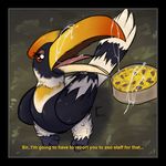  2015 avian cum cum_on_face cum_on_food female feral hornbill siroc solo text what 