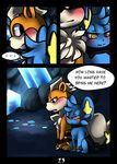  blue_fur blush canine cave claws comic duo english_text female feral fur growlithe male mammal nintendo ohmuu open_mouth pok&eacute;mon shinx text video_games yellow_eyes 