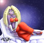  2014 anthro blonde_hair bra breasts clothed clothing female hair ice inviting jynx latiar looking_at_viewer navel nintendo pok&eacute;mon pok&eacute;morph purple_skin reflection seductive shoes skirt snow solo sun underwear video_games wide_hips yellow_eyes 