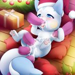  2014 anal anal_penetration blue_eyes blush christmas christmas_hat christmas_tree cum cum_in_ass cum_in_mouth cum_in_pussy cum_inside cum_on_body cumshot darkmirage disembodied_penis double_penetration erection fellatio female fur group group_sex hat holidays lying male nintendo on_back oral orgasm pachirisu paws penetration penis pillow pok&eacute;mon pussy sex solo_focus straight tailjob tree triple_penetration vaginal vaginal_penetration video_games white_fur 