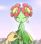  24651 ? ambiguous_gender bellossom blush disembodied_hand duo eyes_closed flora_fauna flower human interspecies mammal nintendo open_mouth outside plant pok&eacute;mon solo_focus video_games 