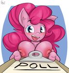  &lt;3 &lt;3_eyes 2015 anthro anthrofied big_breasts blue_eyes breasts clipboard earth_pony equine female friendship_is_magic hair holding horse looking_at_viewer mammal my_little_pony nipples nude open_mouth pink_hair pinkie_pie_(mlp) pony sanders solo 