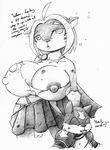  anthro areola big_breasts breast_expansion breasts buxom_gal cape clothing dazed drake_fenwick duo english_text erect_nipples female greyscale hair huge_breasts mammal mask monochrome nipple_bulge nipples prairie_dog rodent skirt superhero supermegatopia text torn_clothing 