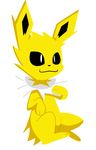  ambiguous_gender black_sclera cute eeveelution fur jolteon nintendo plain_background pok&eacute;mon robosylveon_(artist) smile solo video_games white_fur yellow_fur 