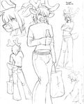  bulge butt cervine cigarette clothed clothing deer gideon girly jeans male mammal model_sheet ruger shopping smoking 