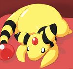  afterglow_ampharos ambiguous_gender ampharos bed_sheet feral lying lying_on_belly nintendo on_front pok&eacute;mon solo video_games 