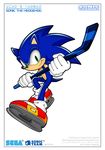  english_text green_eyes hedgehog hockey_stick japanese_text looking_at_viewer male mammal sega solo sonic_(series) sonic_the_hedgehog text translated 